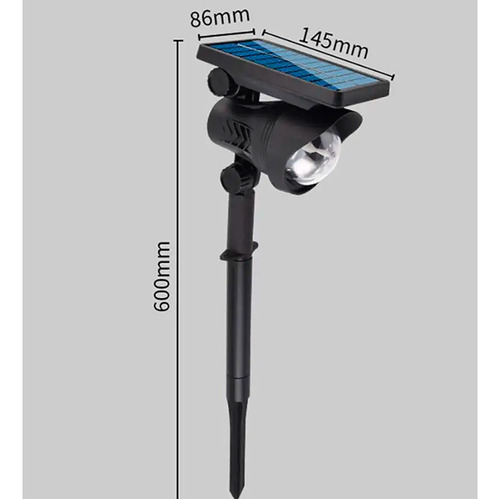 Lampara estaca impermeable con panel solar luz para césped 7090 – zoom detalle