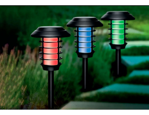 Farol solar de estaca con luz LED RGB y con control 7091 - Image 7