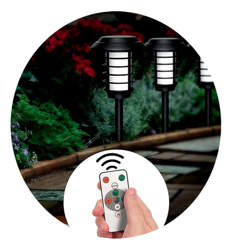 Farol solar de estaca con luz LED RGB y con control 7091 - Image 5