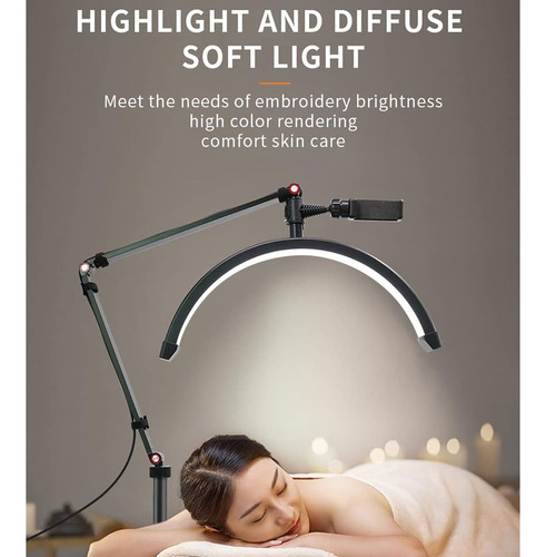 Lampara led media luna maquillaje estetica soporte hd-m2x - Image 2