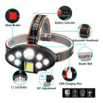 Linterna minera vincha cabeza 7 LED recargable USB Clt28 - Image 3