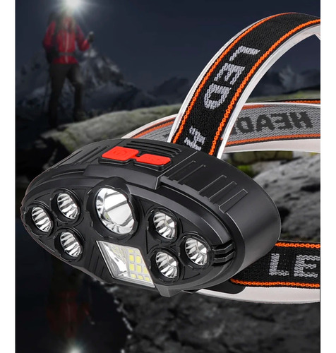 Linterna minera vincha cabeza 7 LED recargable USB Clt28 - Image 2