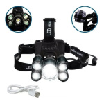Linterna Vincha 5 Leds Cabeza Minero Recargable Usb 4 Modos