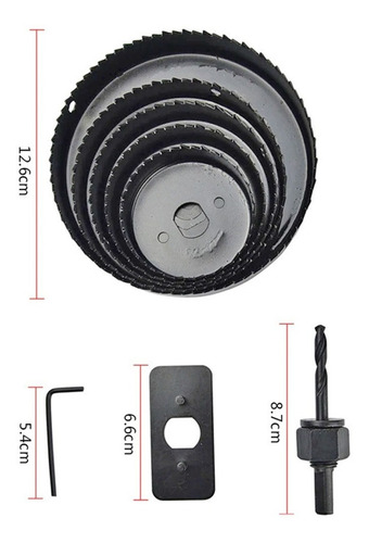 Mechas Sierra Copa Para Madera Yeso Plastico De 8 Piezas - Imagen 2