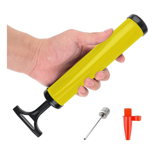 Mini Inflador De Mano + Pico Aguja Pelotas + Pico Inflables