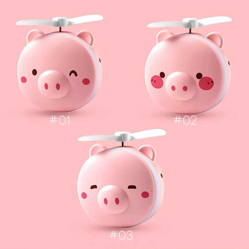 Mini Ventilador Espejo Led Maquillaje Recargable Usb Pig - Imagen 6