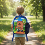 Mochila escolar con relieve y dibujos 26398