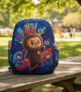 Mochila escolar labubu relieve + bolsito + cartuchera 26402