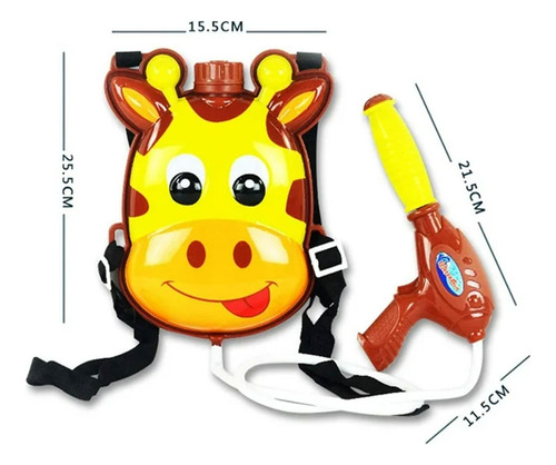 Mochila Pistola De Agua Con Manguera Jirafa Juguete Verano - Imagen 5