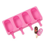 Molde De Silicona Para 4 Paleta De Helado Palito Freezer