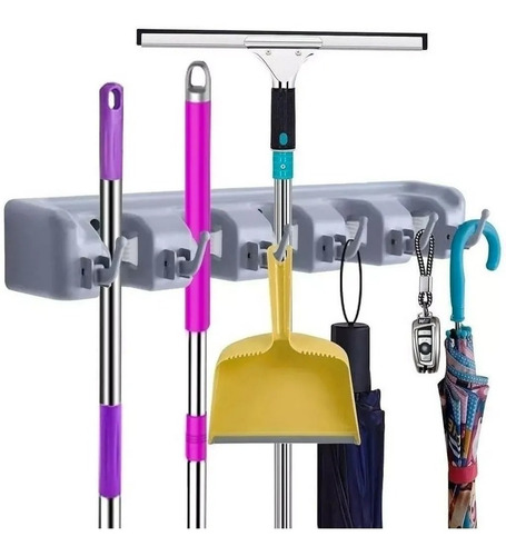 Organizador Soporte Porta Escobas Ganchos Cuelga Escobero - Image 6