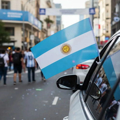 Pack X12 banderas de Argentina para auto con gancho 1882 - Imagen 3