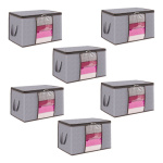 Pack X 6 Cajas Organizadoras De Ropa Plegable 50 Lts Bz6799