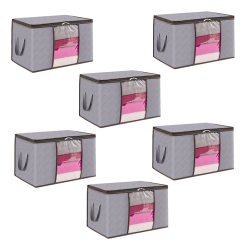 Pack X 6 Cajas Organizadoras De Ropa Plegable 50 Lts Bz6799 - Image 1