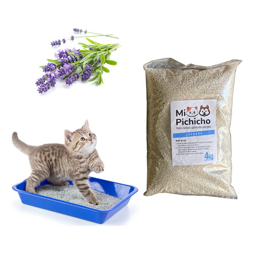 Piedritas Para Gatos Absorventes Lavanda 4 Kg Mi Pichicho