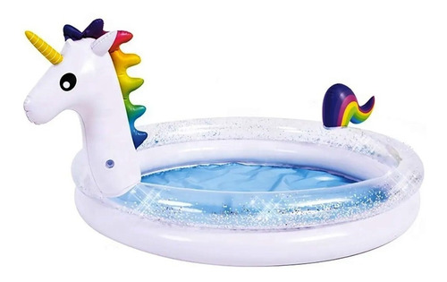 Pileta Inflable Unicornio Glitter 99 X 50 Cm Ring Pool 65 Lt - Image 1
