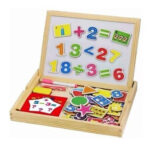 Pizarra Magnética Dibujo Doble Caja Madera Accesorios 30x23