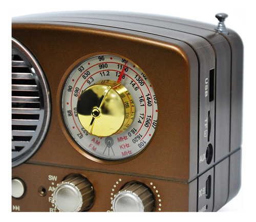 Radio Vintage Parlante Bluetooth/aux/usb Radio Am/fm M161bt - Imagen 2