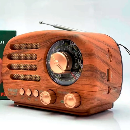 Radio vintage retro bluetooth recargable USB am/fm 8100bt - Image 2