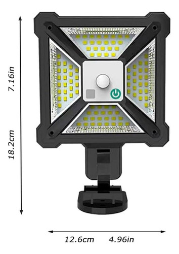 Reflector solar LED con sensor de movimiento para pared 96led - Image 6