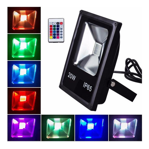 Reflector Led 20w Rgb 16 Colores Con Control Remoto Multiled