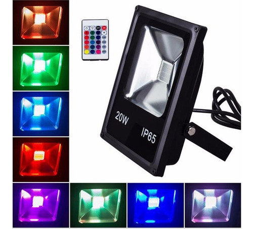 Reflector_Led_20w_Rgb_16_Colores_Con_Control_Remoto_Multiled_D_673737-MLA32646796193_102019-O.jpg Reflector Led 20w Rgb 16 Colores Con Control Remoto Multiled - Image 1