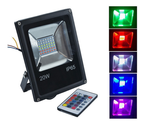 Reflector Led 20w Rgb 16 Colores Con Control Remoto Multiled - Image 4