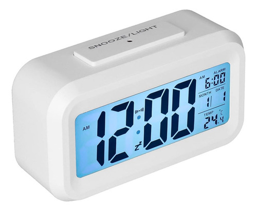 Reloj despertador LCD luz snooze light con calendario y temperatura - Imagen 24