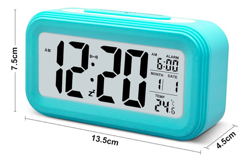 Reloj despertador LCD luz snooze light con calendario y temperatura - Imagen 16