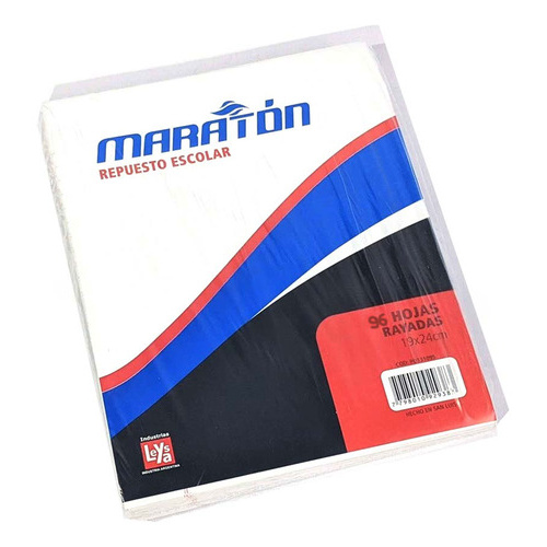 Repuesto resma x96 hojas rayadas n°3 maraton