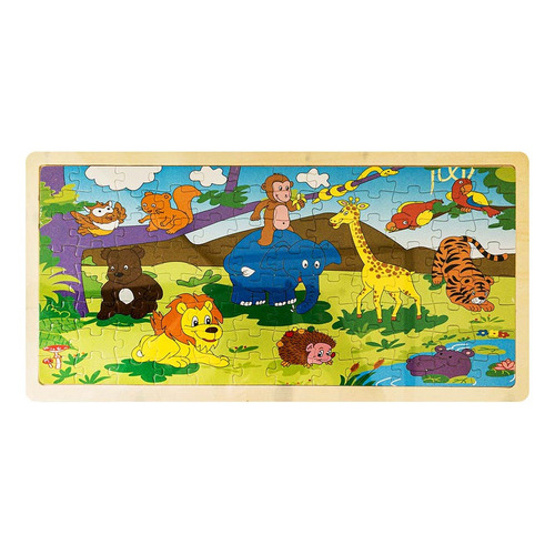 Rompecabezas De Madera Animales 96 Piezas Infantil Mt08957