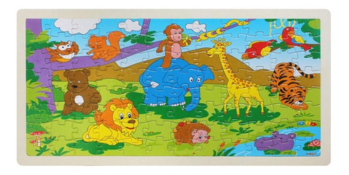 Rompecabezas De Madera Animales 96 Piezas Infantil Mt08957 – vista posterior