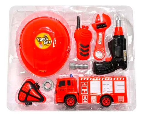 Set Bombero Herramientas Juguete Camion Niños 8 Piezas 22334 - Image 3