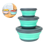 Set De 3 Bowl Taper Plegables De Silicona Cocina Sil-157 - Imagen 6