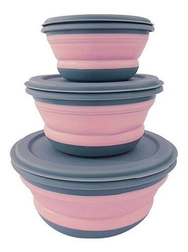 Set De 3 Bowl Taper Plegables De Silicona Cocina Sil-157 - Imagen 11