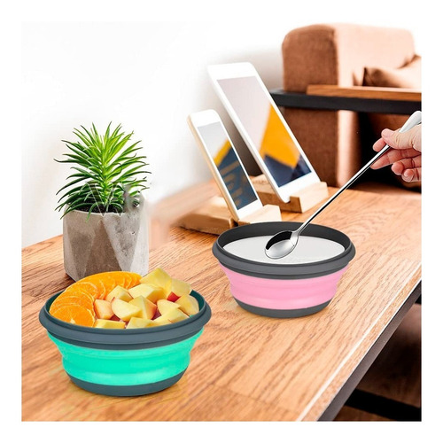Set De 3 Bowl Taper Plegables De Silicona Cocina Sil-157 - Imagen 5