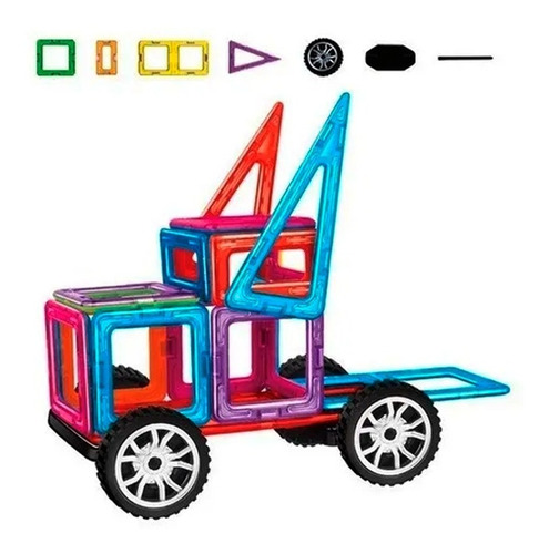 Set De Construcción Magnéticos 24 Y 25 Piezas Modelo Auto - Imagen 4