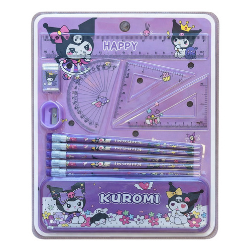 Set geometría 12 piezas regla escuadras lápices y goma Ks-605