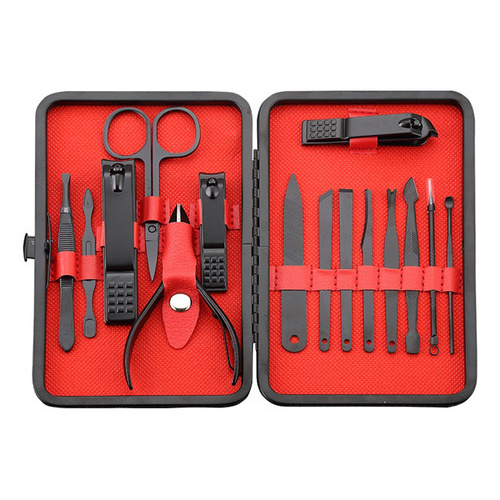 Set manicura y pedicura en estuche de 15 piezas acero inoxidable