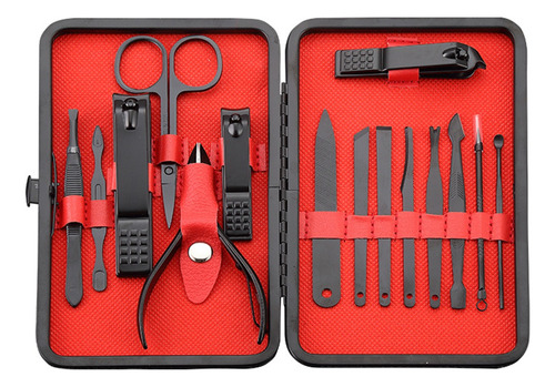 Set manicura y pedicura en estuche de 15 piezas acero inoxidable - Image 1