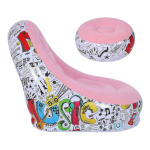 Sillon Inflable Sofa Portatil Reposapiés Estampado – accesorios incluidos