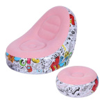 Sillon Inflable Sofa Portatil Reposapiés Estampado – vista posterior