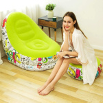 Sillon Inflable Sofa Portatil Reposapiés Estampado – imagen 13