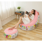 Sillon Inflable Sofa Portatil Reposapiés Estampado – imagen 11