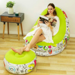 Sillon Inflable Sofa Portatil Reposapiés Estampado – imagen 14