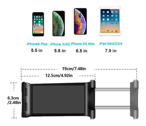 Soporte Base 2 En 1 Escritorio Pared Tablet Celular Videos – vista lateral