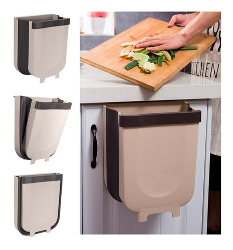 Tacho De Basura Practico Colgante Puerta Plegable Basurero - Imagen 10