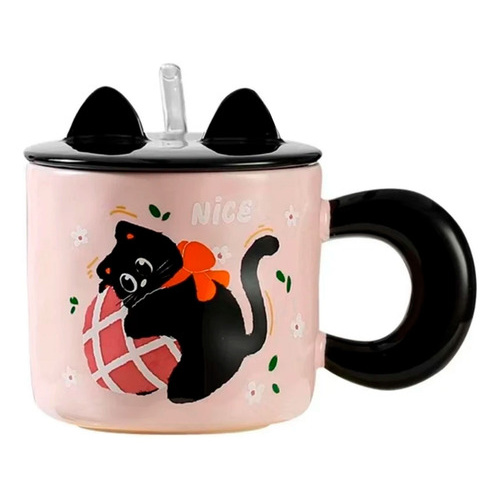 Taza de cerámica con orejas diseño de gato Mt09322