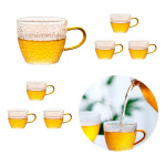 Tazas de vidrio X 6 mango dorado Mt09024