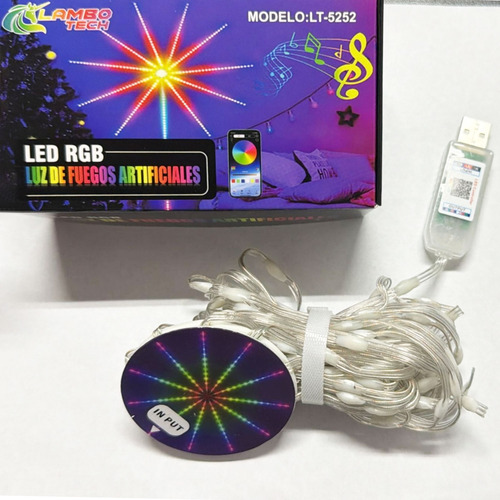 Tira luces LED fuego artificial RGB a control remoto 5102 - Image 3